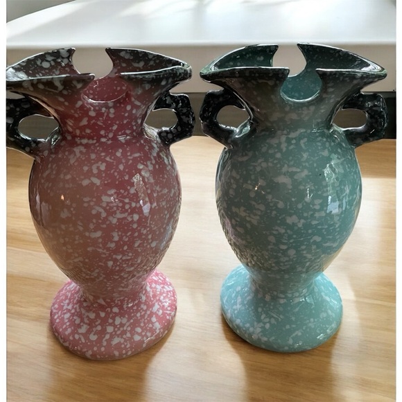 Hull vintage royal woodland pink speckled vase Hull W4 USA - Picture 10 of 11